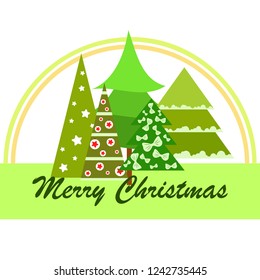 Christmas card, fir tree, vector background