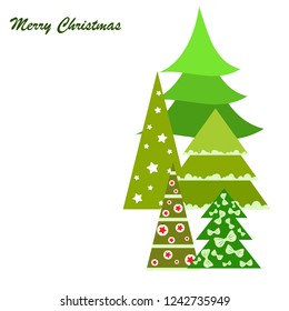 Christmas card, fir tree, vector background