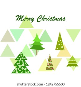 Christmas card, fir tree, vector background