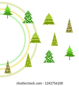 Christmas card, fir tree, vector background