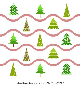 Christmas card, fir tree, vector background