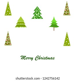 Christmas card, fir tree, vector background