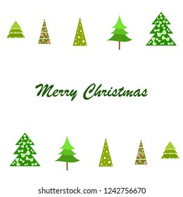 Christmas card, fir tree, vector background