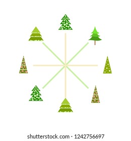 Christmas card, fir tree, vector background
