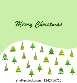 Christmas card, fir tree, vector background