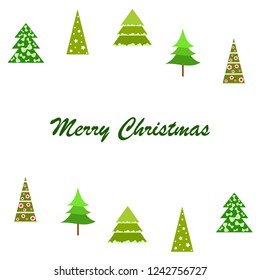 Christmas card, fir tree, vector background