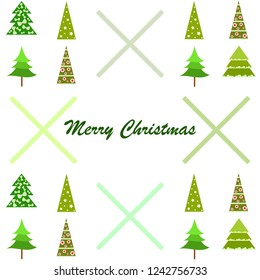 Christmas card, fir tree, vector background