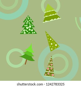 Christmas card, fir tree, vector background