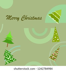 Christmas card, fir tree, vector background