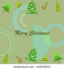 Christmas card, fir tree, vector background
