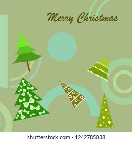 Christmas card, fir tree, vector background