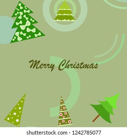 Christmas card, fir tree, vector background