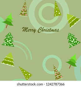 Christmas card, fir tree, vector background