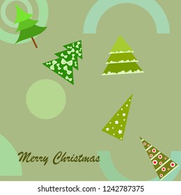 Christmas card, fir tree, vector background