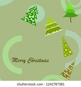 Christmas card, fir tree, vector background