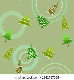 Christmas card, fir tree, vector background