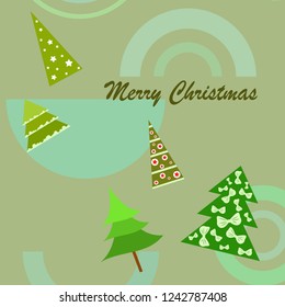 Christmas card, fir tree, vector background