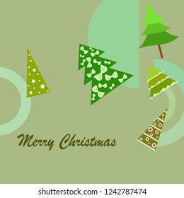 Christmas card, fir tree, vector background