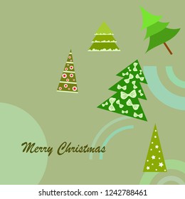 Christmas card, fir tree, vector background