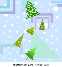 Christmas card, fir tree, vector background