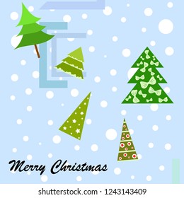 Christmas card, fir tree, vector background