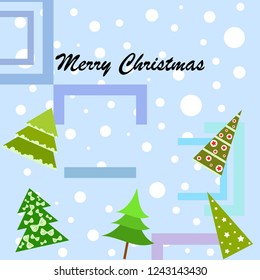 Christmas card, fir tree, vector background