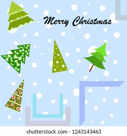 Christmas card, fir tree, vector background