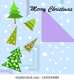 Christmas card, fir tree, vector background