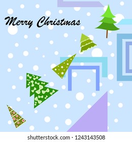 Christmas card, fir tree, vector background