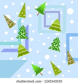 Christmas card, fir tree, vector background
