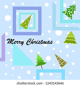 Christmas card, fir tree, vector background