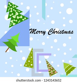 Christmas card, fir tree, vector background