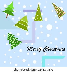 Christmas card, fir tree, vector background