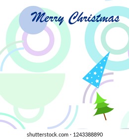 Christmas card, fir tree, vector background