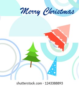 Christmas card, fir tree, vector background