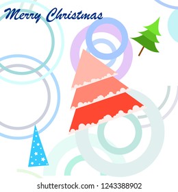 Christmas card, fir tree, vector background