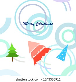 Christmas card, fir tree, vector background