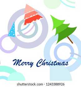 Christmas card, fir tree, vector background