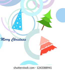 Christmas card, fir tree, vector background
