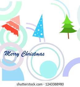 Christmas card, fir tree, vector background