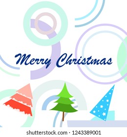 Christmas card, fir tree, vector background