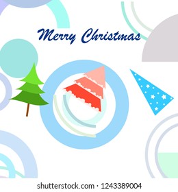 Christmas card, fir tree, vector background