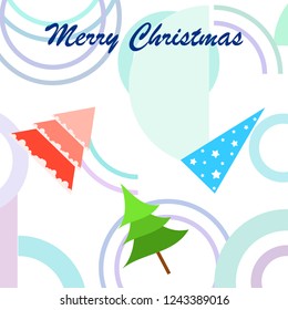 Christmas card, fir tree, vector background