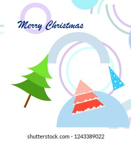 Christmas card, fir tree, vector background