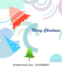 Christmas card, fir tree, vector background