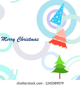 Christmas card, fir tree, vector background