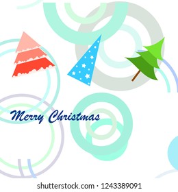 Christmas card, fir tree, vector background