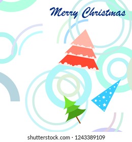 Christmas card, fir tree, vector background