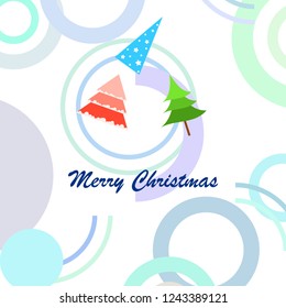 Christmas card, fir tree, vector background