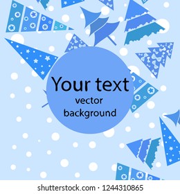 Christmas card, fir tree, vector background